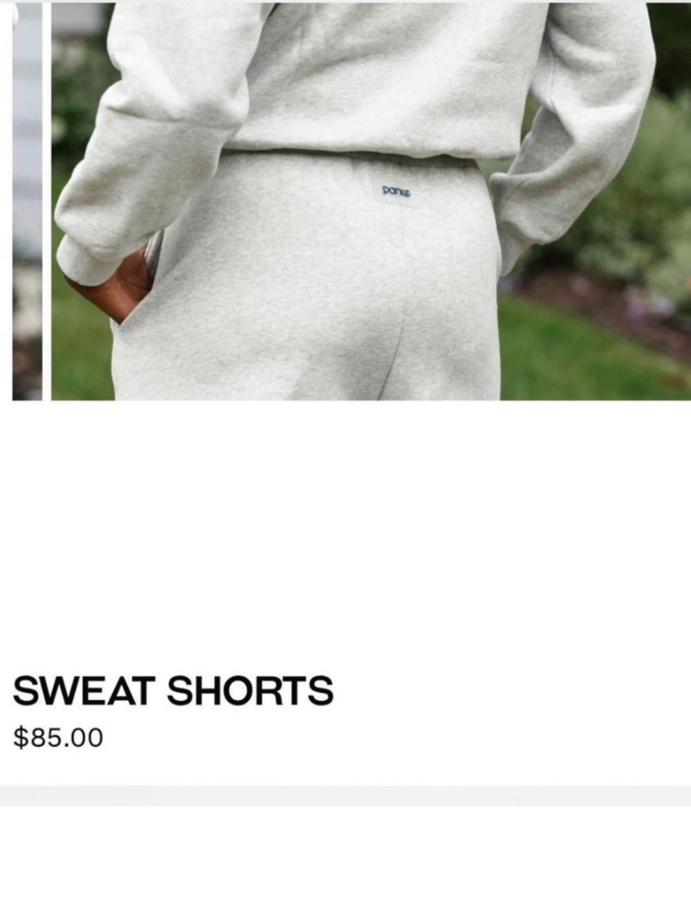 Parke Light Gray Elastic Waist Sweat Shorts